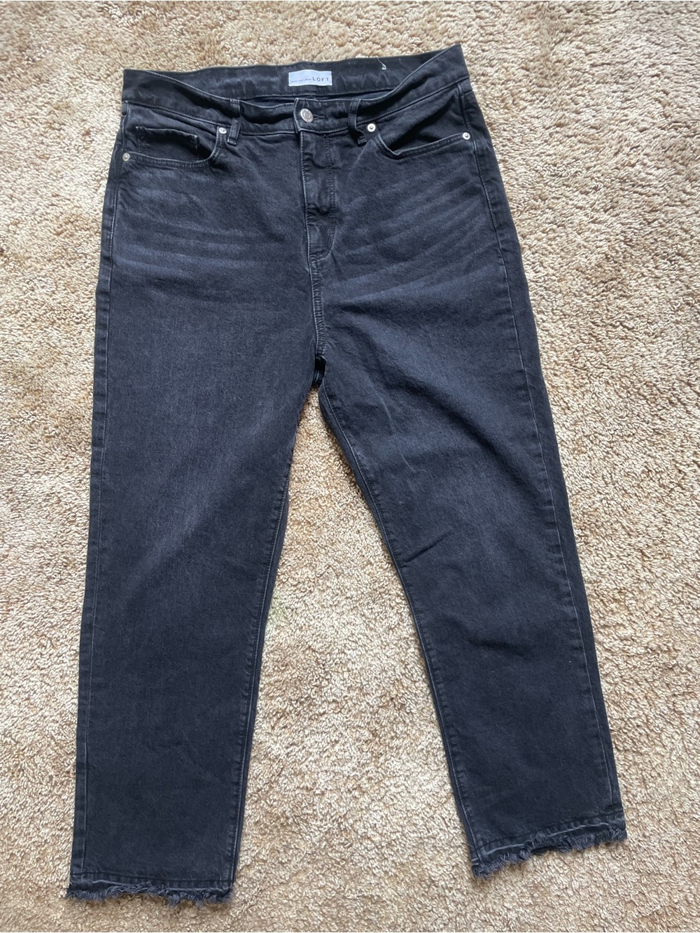 LOFT Women’s Size 30/10 Straight Cropped Washed Black Jeans Monochrome Casual